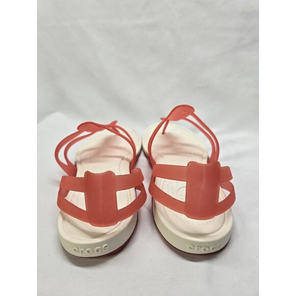 Crocs Adrina Pink / White Womens Size 10 Strappy Thong Sandals - Picture 3 of 9